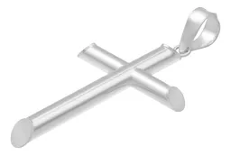 Dije Cruz Tubo Liso Plata .925 - Imagen 5