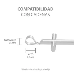 Dije Cruz Tubo Liso Plata .925 - Imagen 8