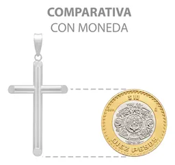 Dije Cruz Tubo Liso Plata .925 - Imagen 9