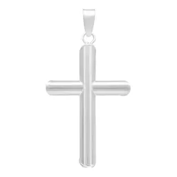 Dije Cruz Tubular Liso Plata 925 para Hombre - Imagen 2