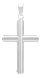 Dije Cruz Tubular Liso Plata 925 para Hombre - Imagen 2