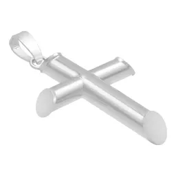 Dije Cruz Tubular Liso Plata 925 para Hombre - Imagen 3