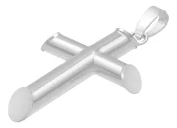 Dije Cruz Tubular Liso Plata 925 para Hombre - Imagen 4