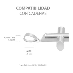 Dije Cruz Tubular Liso Plata 925 para Hombre - Imagen 6