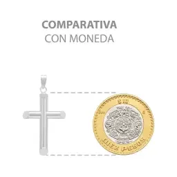 Dije Cruz Tubular Liso Plata 925 para Hombre - Imagen 8