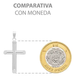 Dije Cruz Tubular Liso Plata 925 para Hombre - Imagen 8