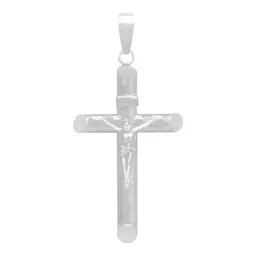 Dije Cruz Tubular Plata 925 Diseño Ajedrez Diamantado - Imagen 1