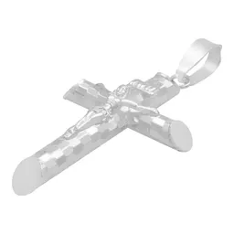 Dije Cruz Tubular Plata 925 Diseño Ajedrez Diamantado - Imagen 4