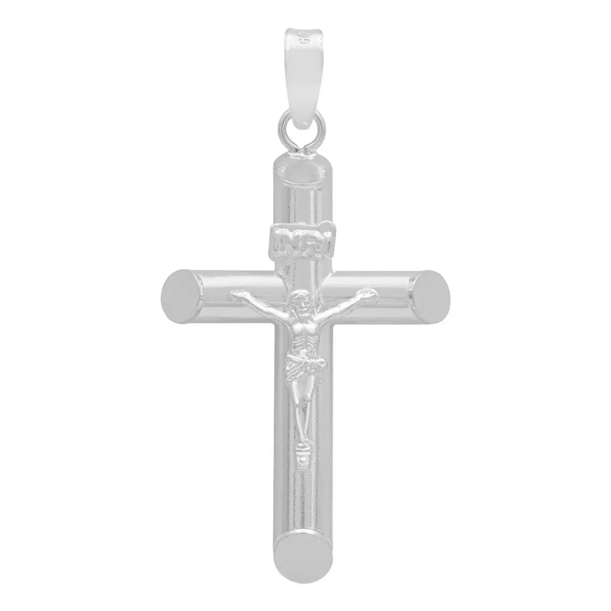 Dije Cruz Tubular Liso Plata .925 para Hombre, joyería de moda masculina, colgante cruz plata, diseño moderno y elegante, acc