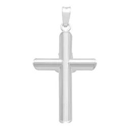 Dije Cruz Tubular Plata 925 Lisa para Hombre - Imagen 2