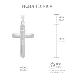 Dije Cruz Tubular Plata 925 Lisa para Hombre - Imagen 7