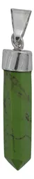 Dije Cuarzo Verde Natural Prisma Plata 925 Ley Unisex Diseño Moderno - Imagen 2