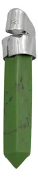 Dije Cuarzo Verde Natural Prisma Plata 925 Ley Unisex Diseño Moderno - Imagen 3
