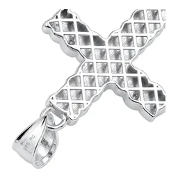 Dije de Cruz con Cristo de Plata .925 Rodizada Diamantada 5.2 cm - Imagen 5