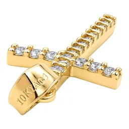 Dije de Cruz de Oro 10k con Zirconias Incrustadas 24 mm - Imagen 4