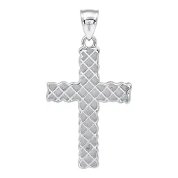 Dije de Cruz de Plata .925 Rodizada con Acabado Pulido - Imagen 4