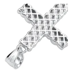 Dije de Cruz de Plata .925 Rodizada con Acabado Pulido - Imagen 5