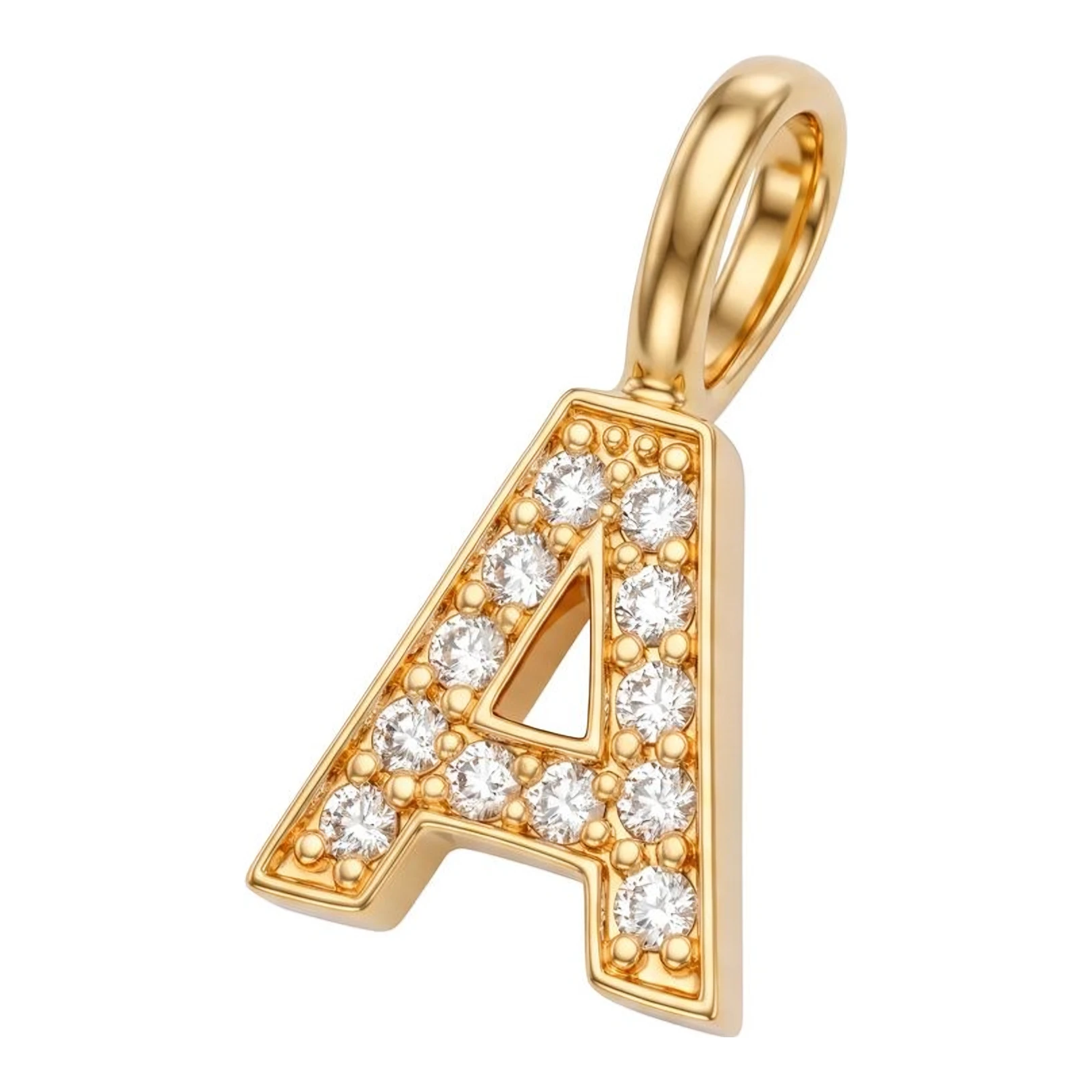 Dije de Oro 10k Letra A con Zirconias - Imagen 2