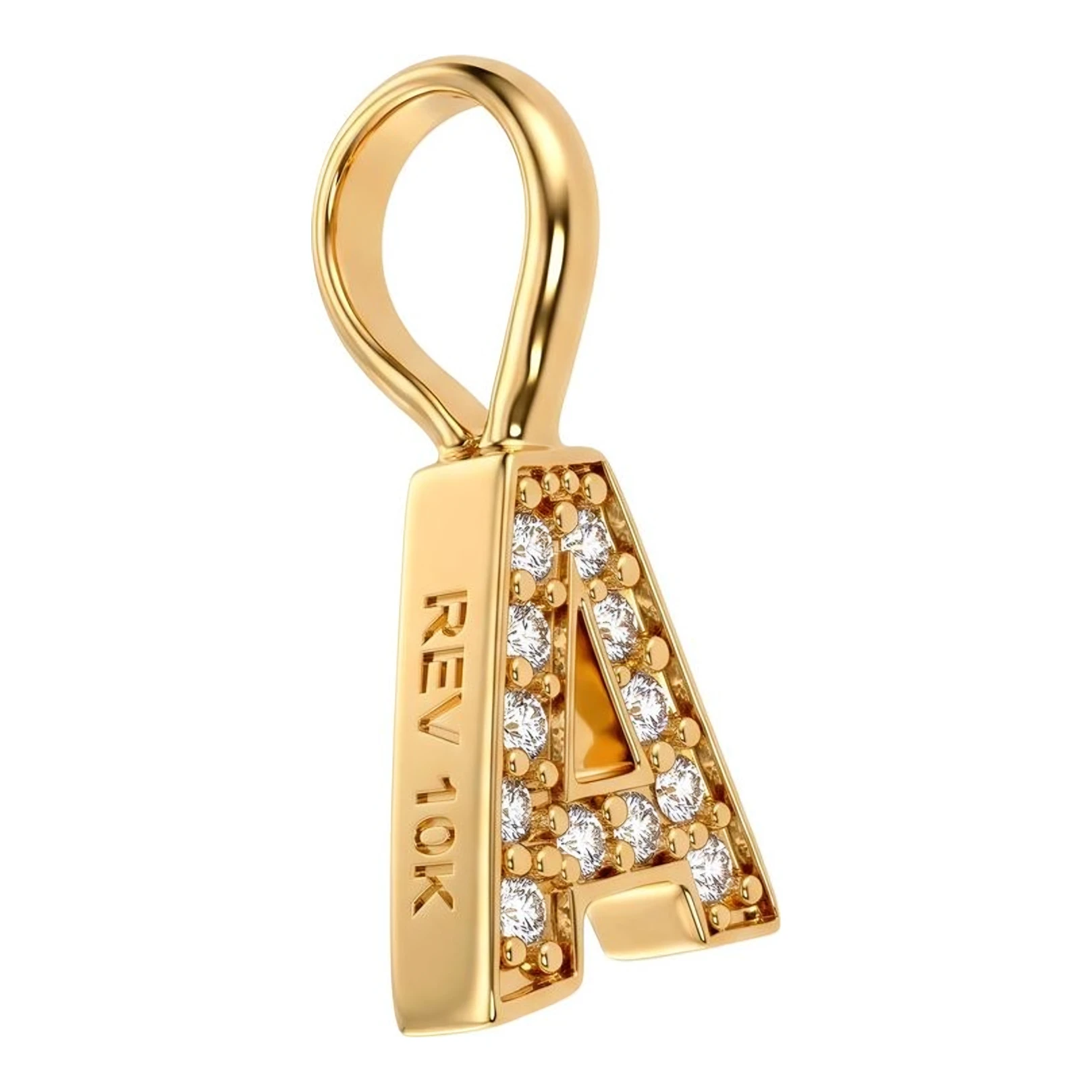 Dije de Oro 10k Letra A con Zirconias - Imagen 3