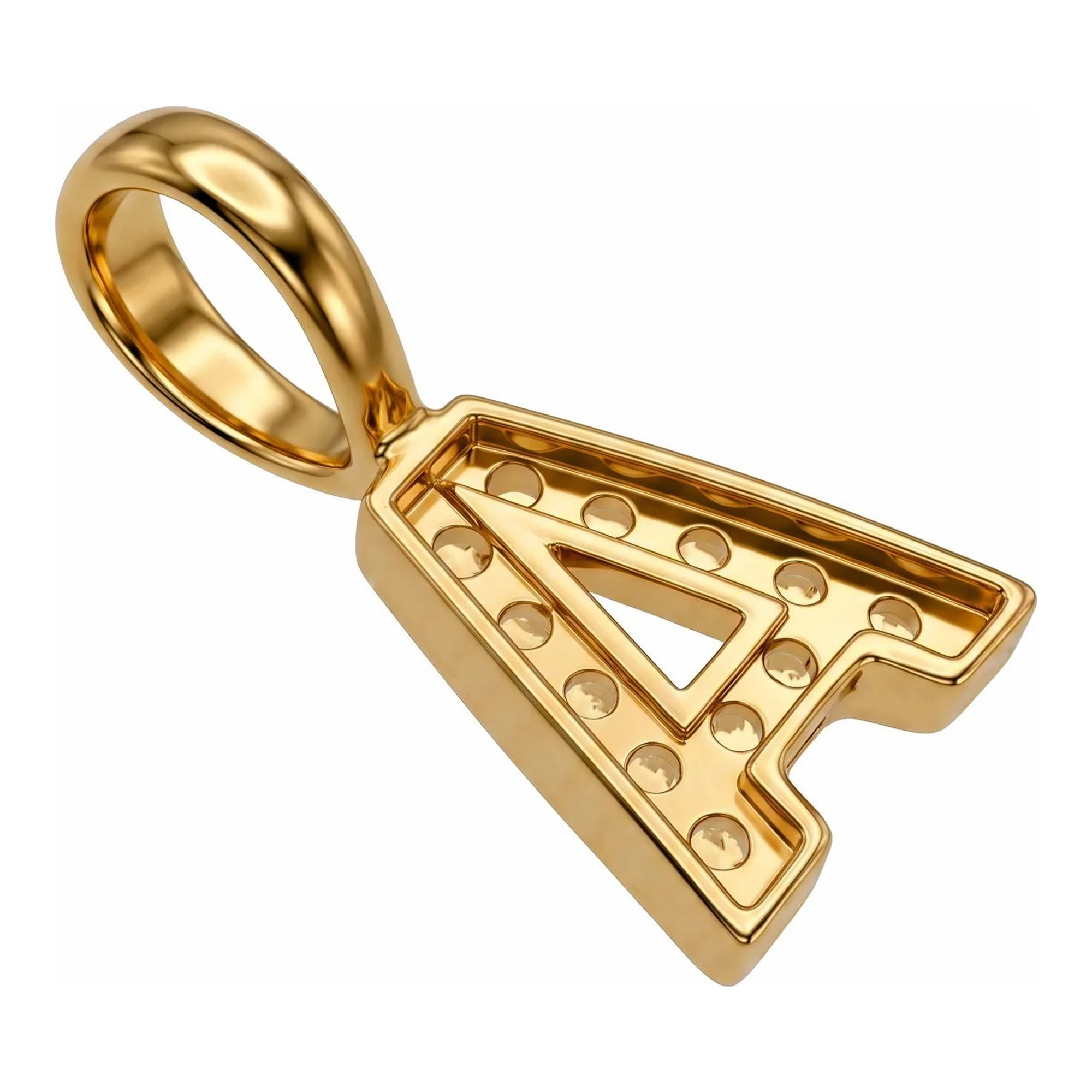Dije de Oro 10k Letra A con Zirconias - Imagen 5