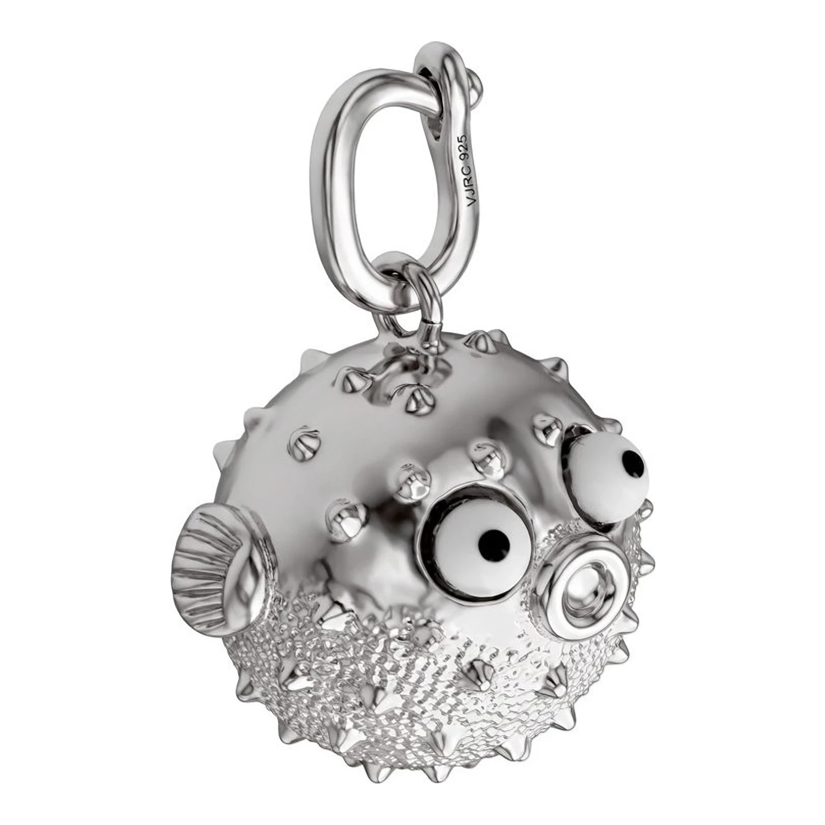 Dije de Pez Globo 3D Inflado de Plata .925 - Imagen 2
