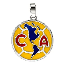 Dije de Plata .925 Escudo de Futbol Club Esmaltado Amarillo - Imagen 1
