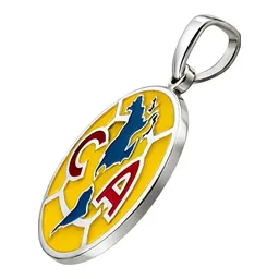 Dije de Plata .925 Escudo de Futbol Club Esmaltado Amarillo - Imagen 3