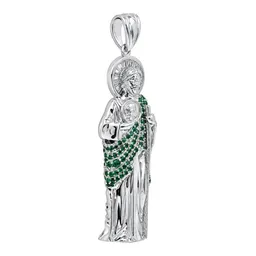 Dije de San Judas Tadeo 3D de Plata .925 con Zirconia Verde 49 mm - Imagen 4