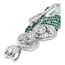 Dije de San Judas Tadeo 3D de Plata .925 con Zirconia Verde 49 mm - Imagen 5