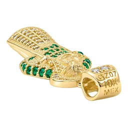 Dije de San Judas Tadeo de Oro 10k con Zirconia Verde 39 mm - Imagen 4