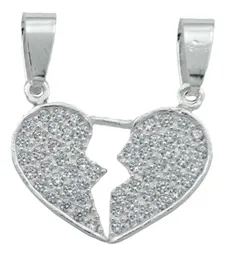Dije Doble Corazón Plata 999 Artesanal para Mujer - Imagen 1