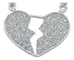 Dije Doble Corazón Plata 999 Artesanal para Mujer - Imagen 2