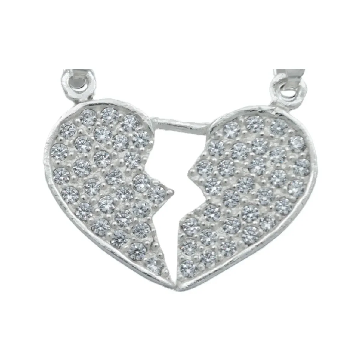 Dije Doble Corazón Plata 999 Artesanal para Mujer - Imagen 2
