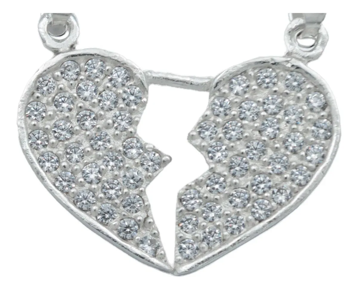Dije Doble Corazón Plata 999 Artesanal para Mujer - Imagen 1
