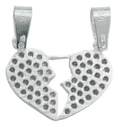 Dije Doble Corazón Plata 999 Artesanal para Mujer - Imagen 3