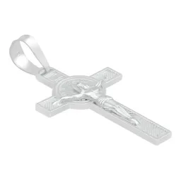 Dije Doble Vista Plata 925 Cruz Cristo San Benito Religioso Unisex - Imagen 3