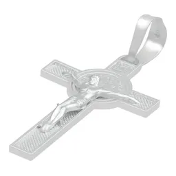 Dije Doble Vista Plata 925 Cruz Cristo San Benito Religioso Unisex - Imagen 4