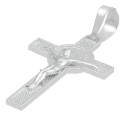 Dije Doble Vista Plata 925 Cruz Cristo San Benito Religioso Unisex - Imagen 4