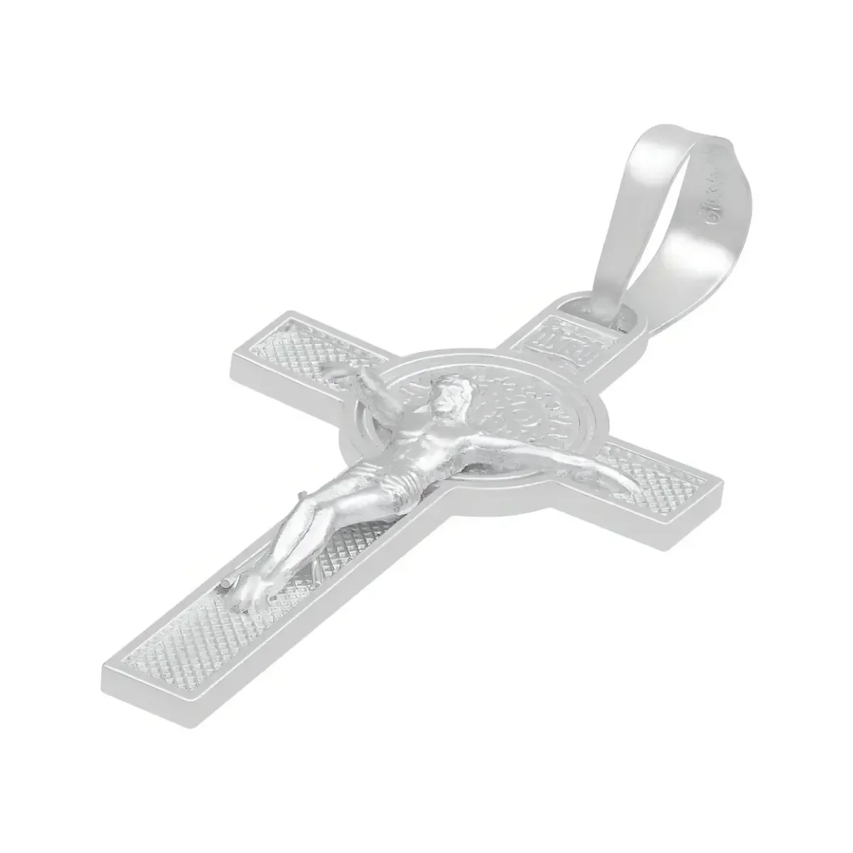 Dije Doble Vista Plata 925 Cruz Cristo San Benito Religioso Unisex - Imagen 4