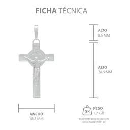 Dije Doble Vista Plata 925 Cruz Cristo San Benito Religioso Unisex - Imagen 7