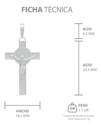 Dije Doble Vista Plata 925 Cruz Cristo San Benito Religioso Unisex - Imagen 7