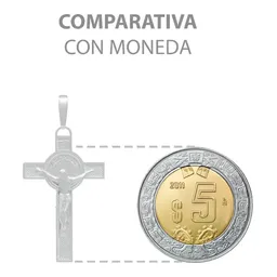 Dije Doble Vista Plata 925 Cruz Cristo San Benito Religioso Unisex - Imagen 8