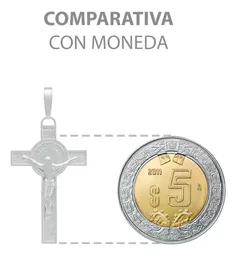 Dije Doble Vista Plata 925 Cruz Cristo San Benito Religioso Unisex - Imagen 8