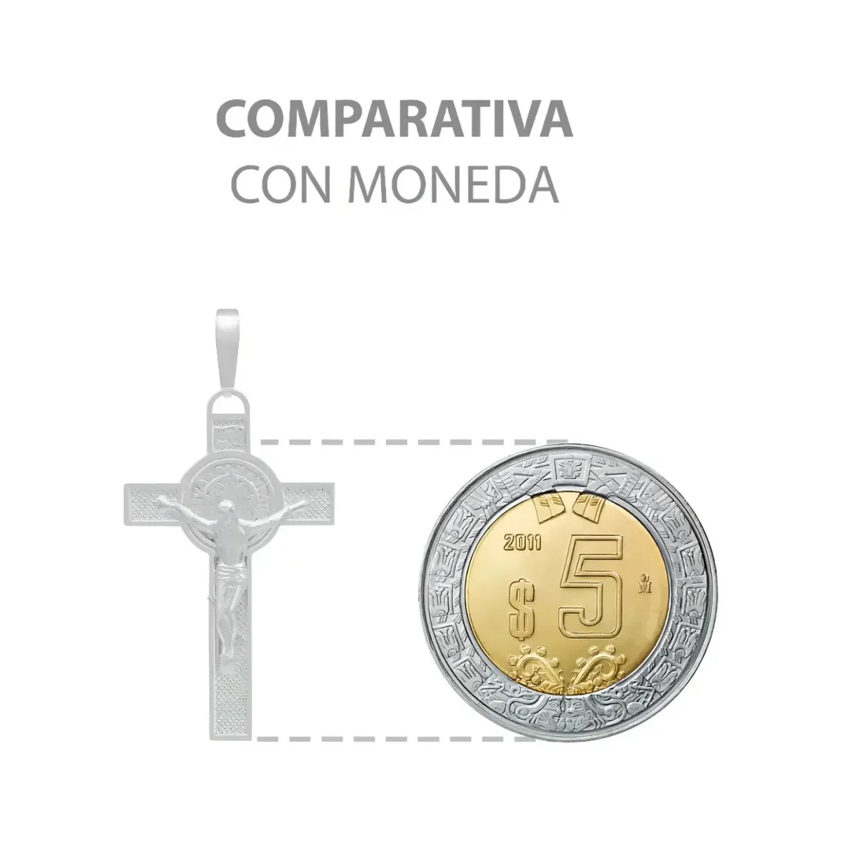Dije Doble Vista Plata 925 Cruz Cristo San Benito Religioso Unisex - Imagen 8