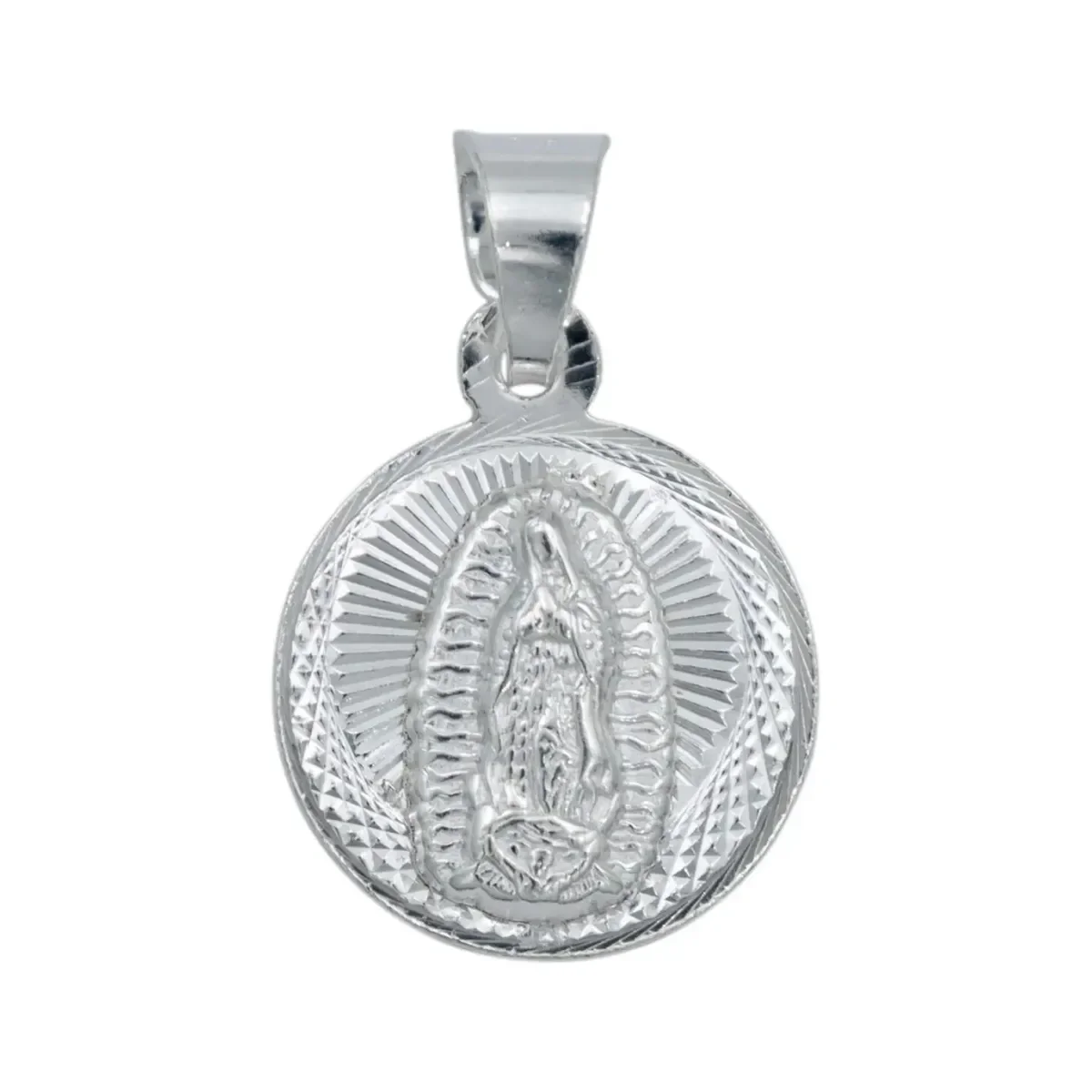 Dije Doble Vista San Judas Tadeo Virgen Guadalupe Plata 925 Diamantado - Imagen 2