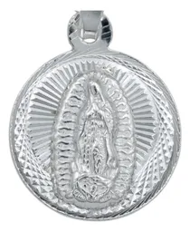Dije Doble Vista San Judas Tadeo Virgen Guadalupe Plata 925 Diamantado - Imagen 3