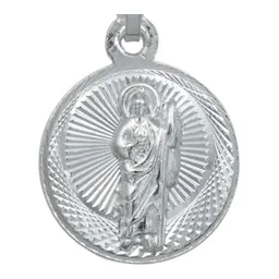 Dije Doble Vista San Judas Tadeo Virgen Guadalupe Plata 925 Diamantado - Imagen 5
