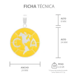 Dije Escudo Club America Plata 925 Esmaltado - Imagen 7