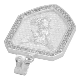 Dije Escudo San Miguel Arcángel Plata 925 Zirconia Transparente - Imagen 5