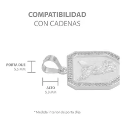 Dije Escudo San Miguel Arcángel Plata 925 Zirconia Transparente - Imagen 6